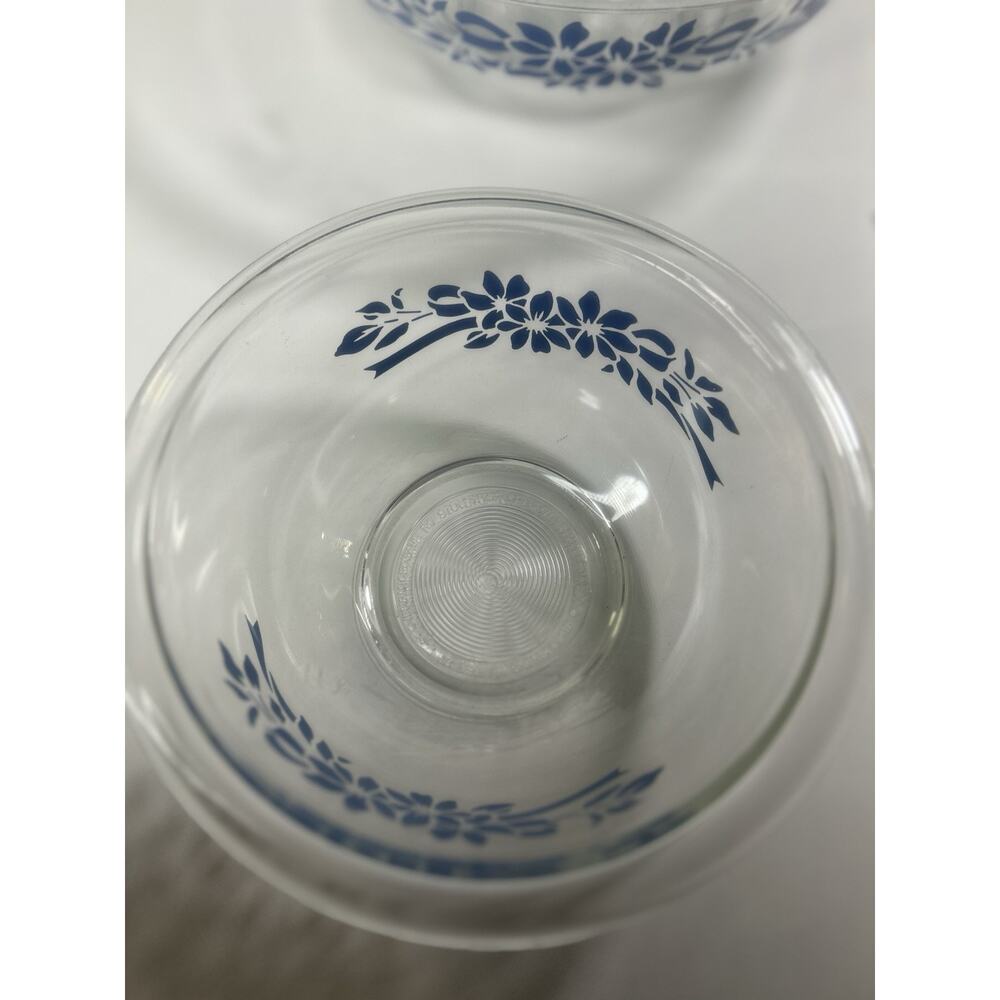 Pyrex Blue Ribbon Serving Mixing Bowl 2 Pc Set made in USA 322 325 - Picture 6 of 9